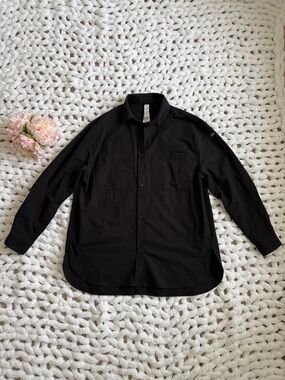 Alo Dreamscape Black Button Down Shirt S